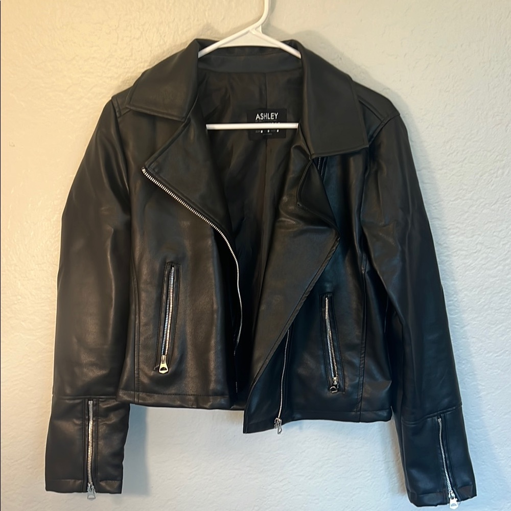 Ashley By 26 International Black Leather Motorcycle Jacket